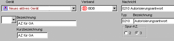 Felder des neuen Ger�tes