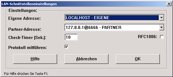 Schnittstellen-Einstellungen