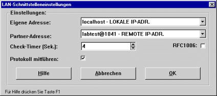 Schnittstellen-Einstellungen