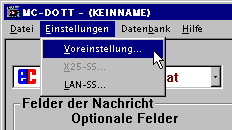 Men�/Einstellungen/Voreinstellungen