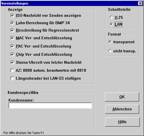 Voreinstellungen