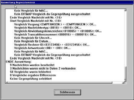 Auswertung des Regressionstests